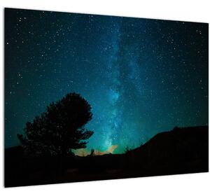 Skleněný obraz noční oblohy s hvězdami (70x50 cm)
