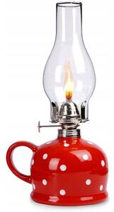 KERAMICKÁ petrolejová LAMPA skleněná lucerna RETRO vintage