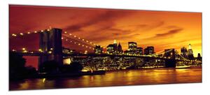 Obraz skleněný Brooklynský most v západu slunce - 100 x 150 cm