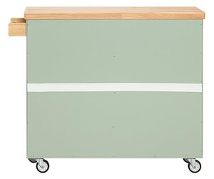 SoBuy FKW114-GR Designový kuchyňský vozík s pracovní deskou Kuchyňský ostrůvek Kuchyňská skříňka Kuchyňský vozík Zelený 109 x 92 x 40 cm