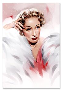 Obraz na plátně Marlene Dietrichová v bílém kožichu - Dmitry Belov Rozměry: 40 x 60 cm