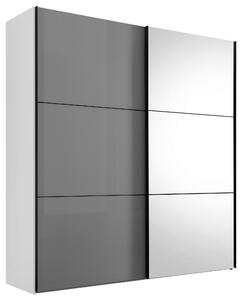 SKŘÍŇ S POSOUVACÍMI DVEŘMI, bílá, světle šedá, 167/222/68 cm Moderano - Šatní skříně