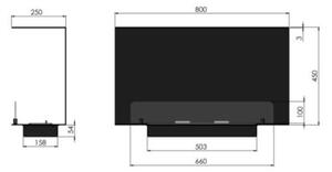 InFire - Vestavěný BIO krb 80x45 cm 3kW černá