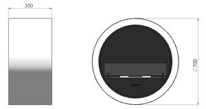 InFire - Nástěnný BIO krb pr. 70 cm 3kW bílá