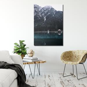 Obraz na plátně Pohled na hory a břeh jezera - Dmitry Belov Rozměry: 40 x 60 cm