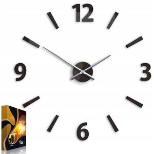 VELKÉ MODERNÍ HODINY NA ZEĎ KLAUS WENGE 75CM