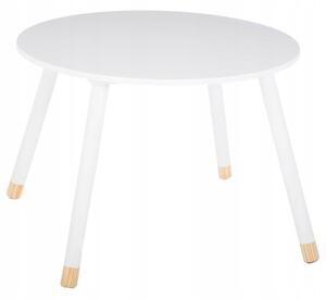 Dětský stolek bílý kulatý do pokoje průměr 60 cm