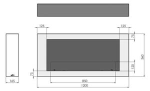 InFire - Nástěnný BIO krb 120x56 cm 3kW bílá
