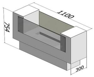 InFire - BIO krb 110x75 cm 3kW oboustranný