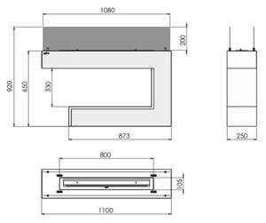 InFire - BIO krb 110x92 cm 3kW černá
