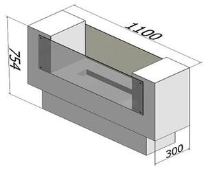 InFire - BIO krb 110x75 cm 3kW oboustranný