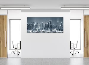 Obraz skleněný noční New York Manhattan - 30 x 60 cm