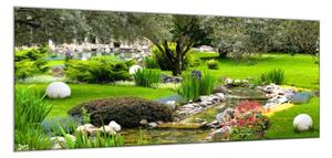Obraz skleněný zahrada asijského stylu - 70 x 100 cm