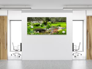 Obraz skleněný zahrada asijského stylu - 30 x 60 cm