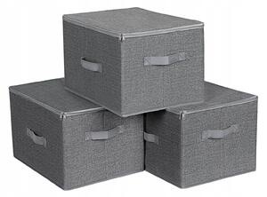 Organizér do skříně Vasagle šedý 40 x 30 x 25 cm, 3 ks