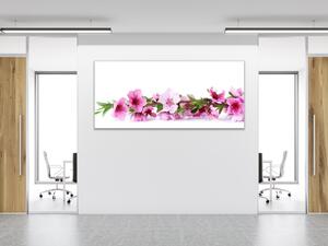 Obraz skleněný růžové květy broskve - 30 x 60 cm