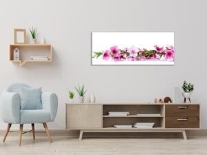 Obraz skleněný růžové květy broskve - 30 x 60 cm
