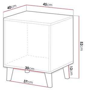 SADA 2x Noční stolek VAMOS 45x40 cm dub wotan