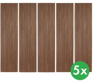 Dřevěný akustický panel, 2400 x 600 mm, B2BP010, balení 5 ks, zlatý teak