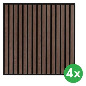 Dřevěný akustický panel pro stropní rastrovou konstrukci, 595 x 595 mm, B2BP007, balení 4 ks, ořech