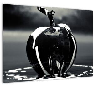 Skleněný obraz černého jablka (70x50 cm)