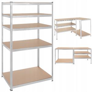 Bigstren Regál 180 x 100 x 60 cm 5 polic stříbrný 27509
