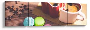 Obraz kávy a makronek (170x50 cm)