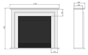 InFire - BIO krb 90x112,5 cm 3kW bílá