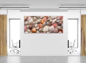 Obraz skleněný mořská mušle na pláži - 30 x 60 cm