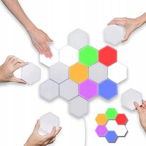 BOT Modulární inteligentní LED nástěnné svítidlo hexagon H1 RGB, 6 panelů