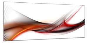 Obraz skleněný tmavě červená vlna - 50 x 70 cm
