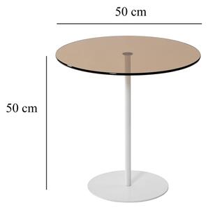 Odkládací stolek CHILL 50 cm bílá/bronzová