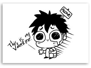Obraz na plátně Osamělý Valentýn manga - Victoria Bravo Rozměry: 60 x 40 cm