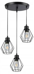 Lampa sufitowa wisząca żyrandol LED 3x E27 svítidlo LOFT drátěný diamant