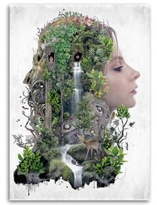 Obraz na plátně Portrét ženy lesní abstrakce - Barrett Biggers Rozměry: 40 x 60 cm