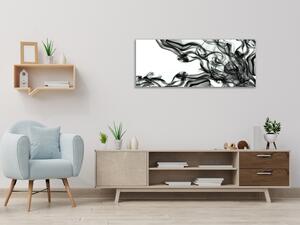 Obraz skleněný abstraktní černý kouř - 30 x 60 cm