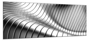 Obraz skleněný abstraktní nerezové vlny - 30 x 60 cm