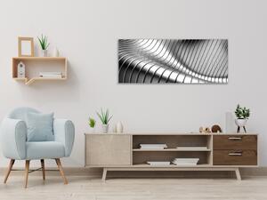 Obraz skleněný abstraktní nerezové vlny - 30 x 60 cm
