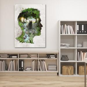 Obraz na plátně Medvěd v hlavě muže - Barrett Biggers Rozměry: 40 x 60 cm