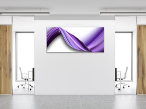 Obraz skleněný tmavě fialova vlna - 34 x 72 cm