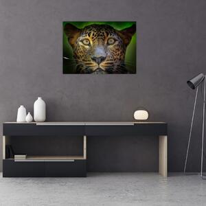 Skleněný obraz - Portrét leoparda, Sri Lanka (70x50 cm)