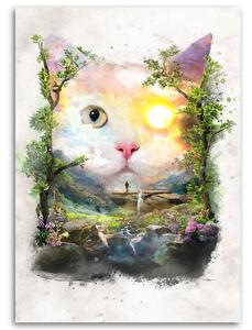 Obraz na plátně Kočka v kouzelném lese - Barrett Biggers Rozměry: 40 x 60 cm