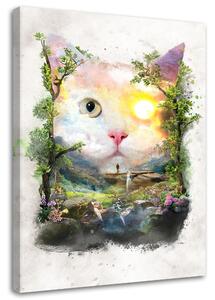 Obraz na plátně Kočka v kouzelném lese - Barrett Biggers Rozměry: 40 x 60 cm