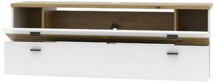 KOMODA POD TELEVIZI, bílá, dub artisan, 150/53/40 cm Hom`in - Komody bílé