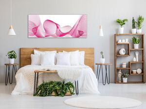 Obraz skleněný nitkovitá růžová vlna - 30 x 60 cm