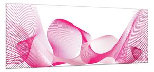 Obraz skleněný nitkovitá růžová vlna - 50 x 100 cm