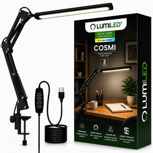 Stolní lampička Lumiled COSMI černá, výkon až 7 W, vhodná pro studium