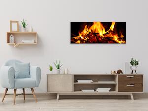 Obraz skleněný hořící oheň - 30 x 60 cm