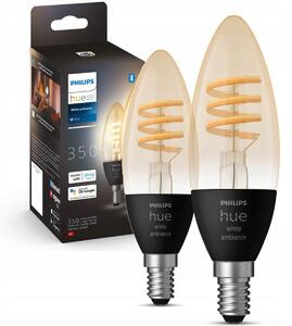 Philips Hue LED žárovka E14 WA 4.6W Filament svíčka 2-balení