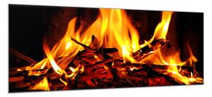 Obraz skleněný hořící oheň - 50 x 70 cm